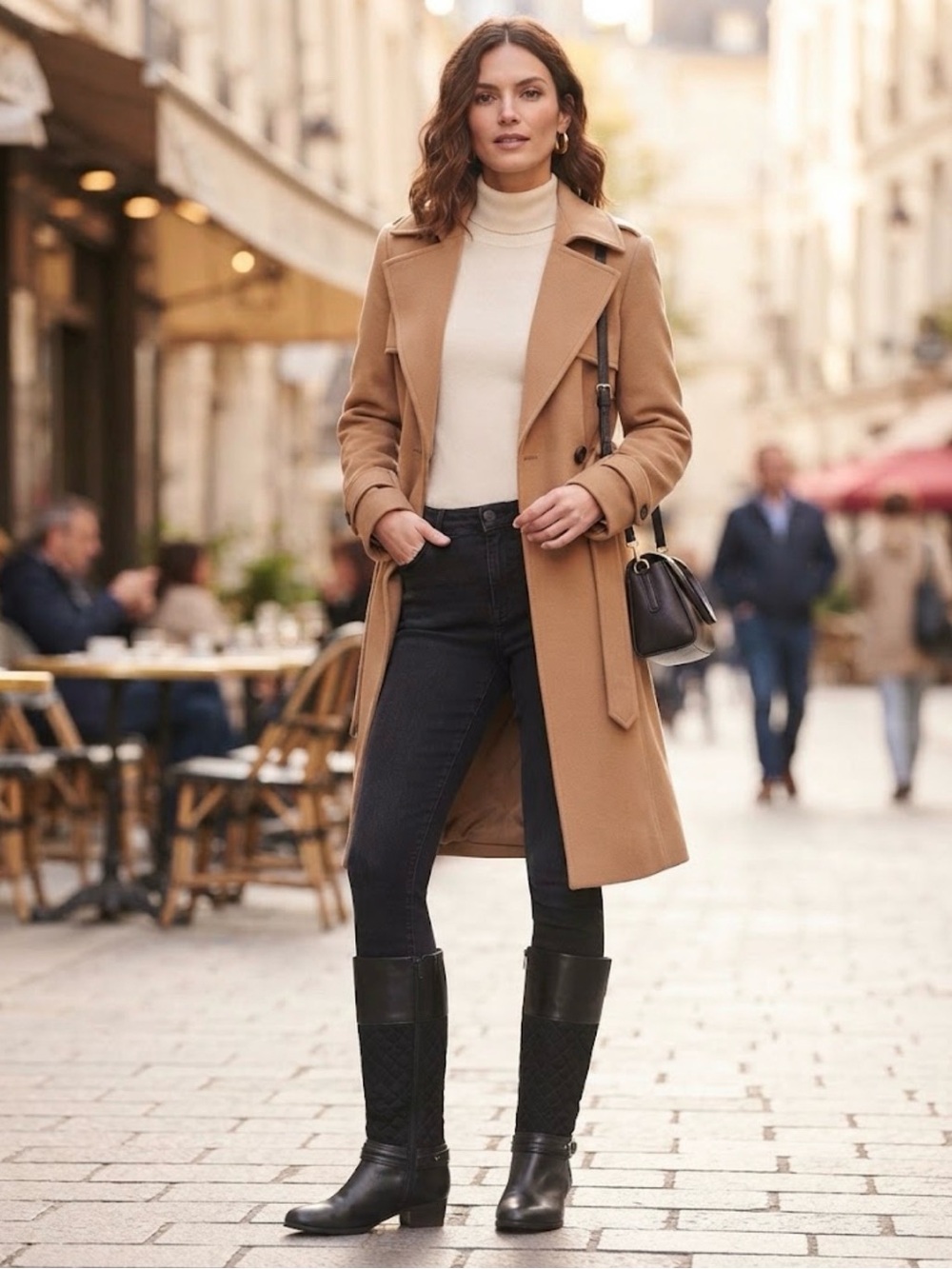 Bandolino Black Quilted Leather Mid-Calf Heeled Boots